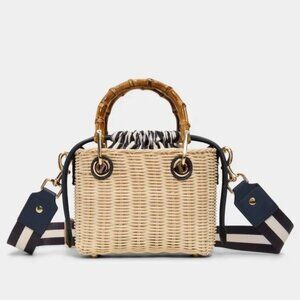 Cabin Retreat Navy Brown Bucket Bag